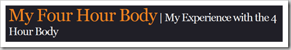 Four Hour Body Diary Four Hour Body Diary