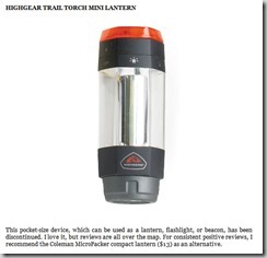 Highgear Trail Torch Mini Lantern