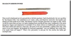 Massai Warrior Sword